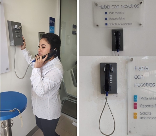 Dernières nouvelles de l'entreprise Téléphone résistant de vandale de JR201-FK installé à la banque locale du Mexique