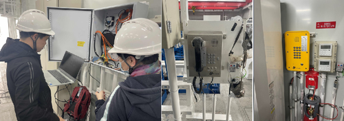 Dernières nouvelles de l'entreprise Ingénieur technique Debugging Telephone Set sur la grue dans le port