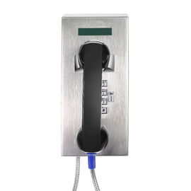Téléphones fixés au mur de service bancaire avec le combiné blindé de corde et de matériel d'ABS