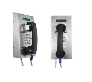 Téléphone analogue industriel imperméable d'acier inoxydable avec l'affichage d'affichage à cristaux liquides