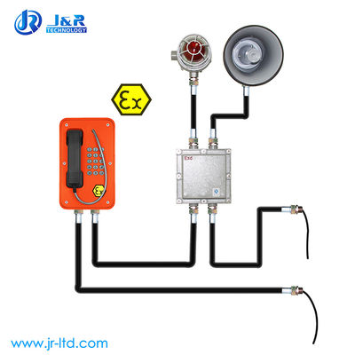 Ligne d'assistance téléphonique ATEX IP67 analogique avec flash de corne EX